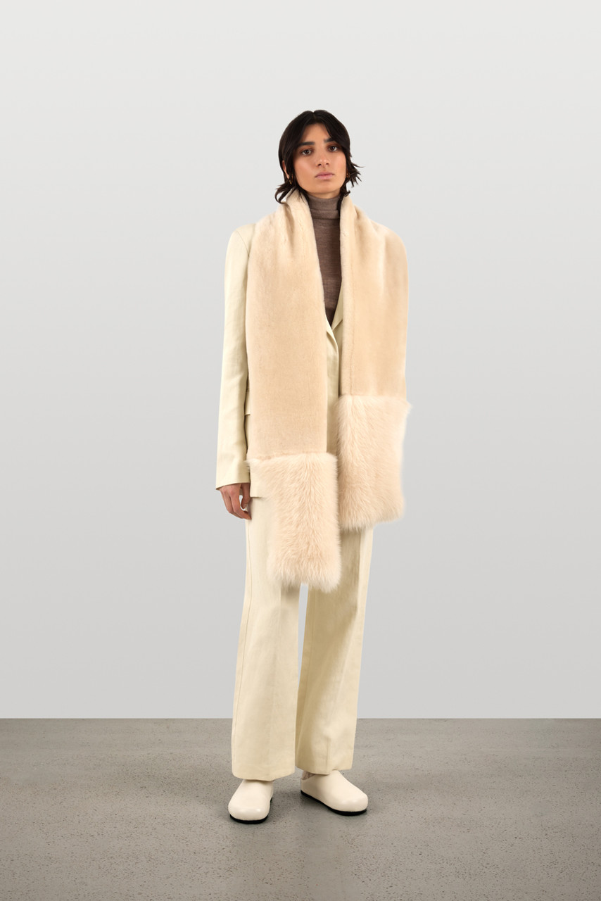 GUSHLOW & COLE Mixed textured shearling scarf | Harvey Nichols