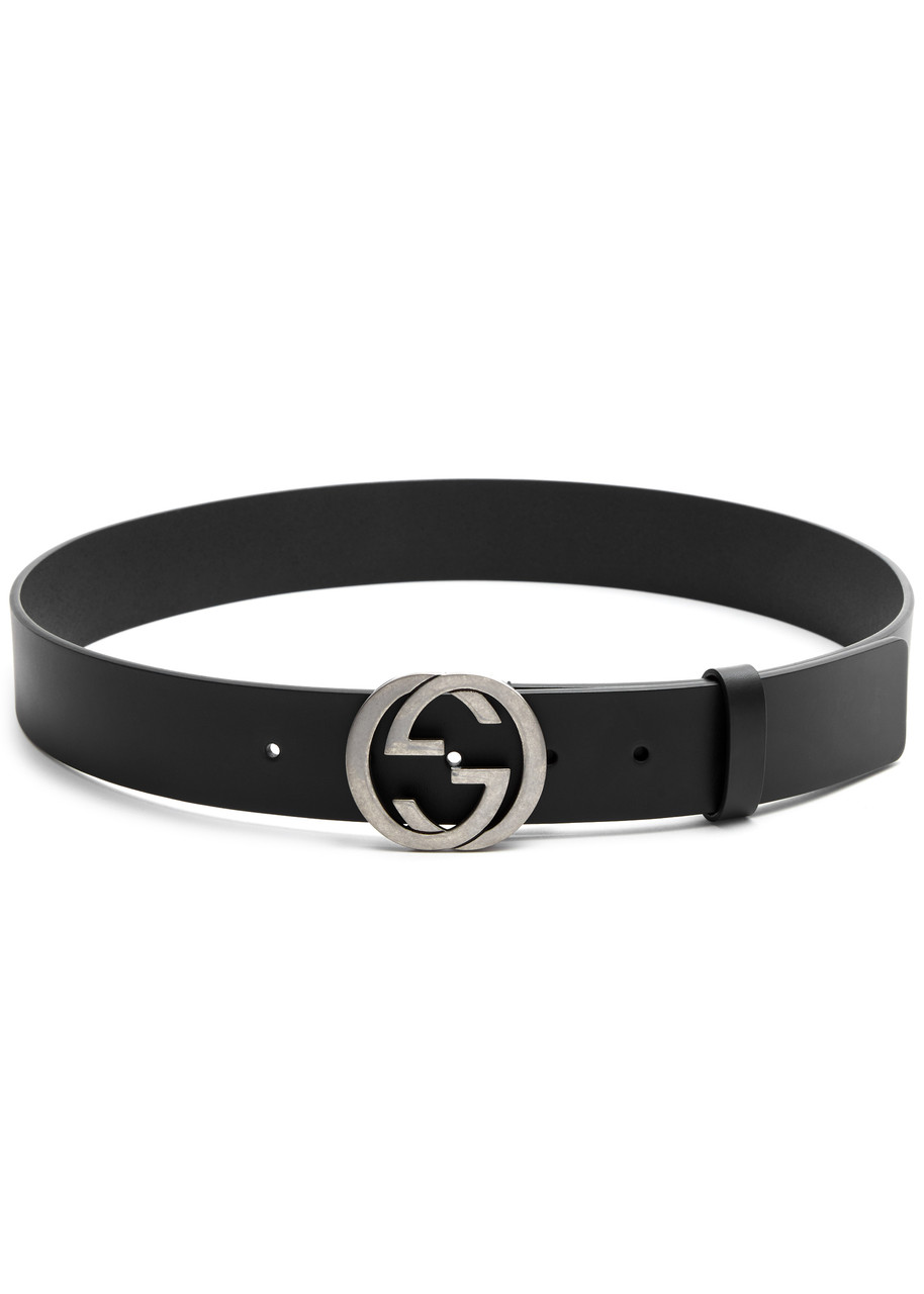 GUCCI Logo leather belt Harvey Nichols