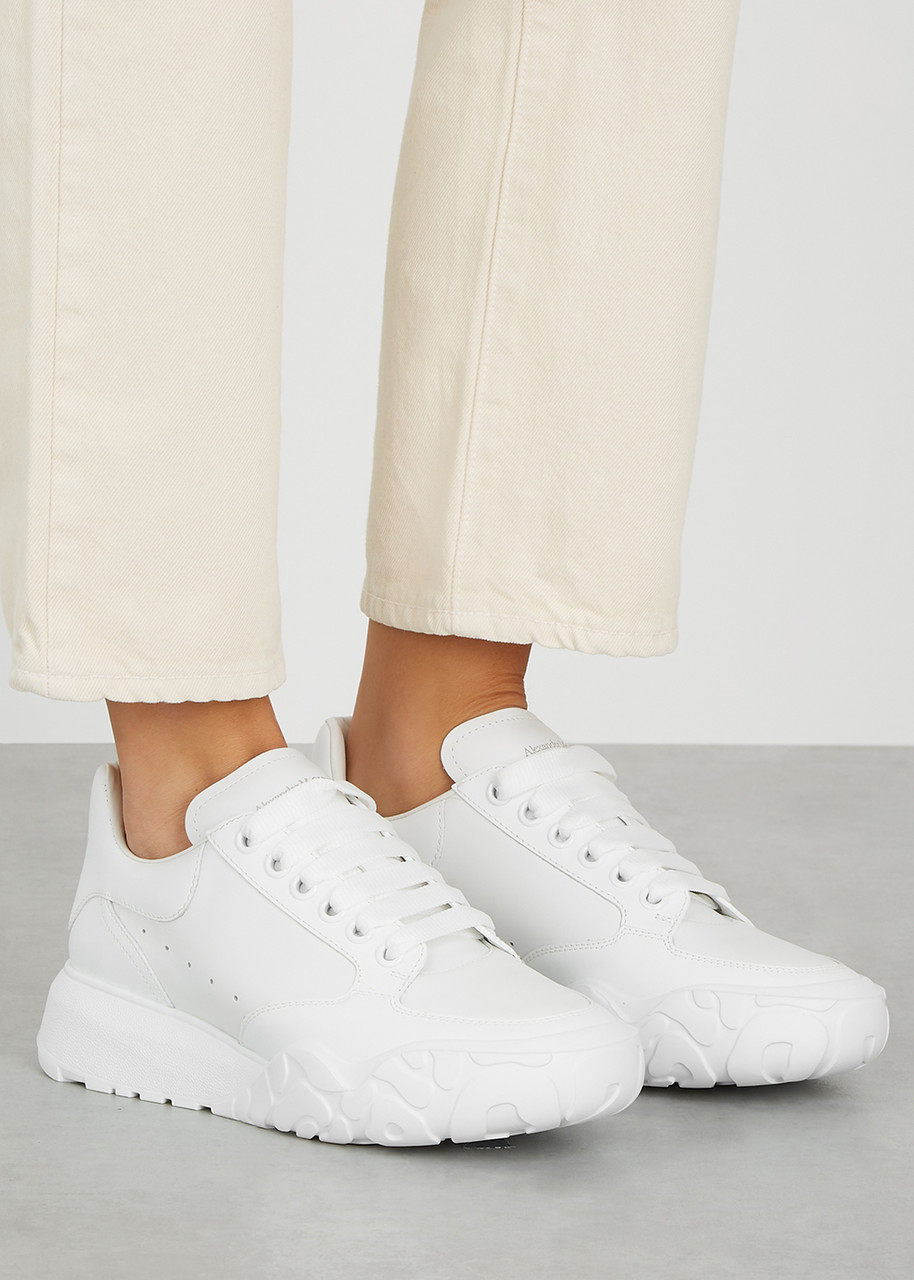 ALEXANDER MCQUEEN TRICOLOR SNEAKER ALL WHITE | Harvey Nichols