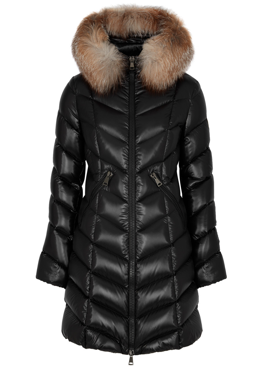 MONCLER Fulmarus fur-trimmed quilted shell coat | Harvey Nichols