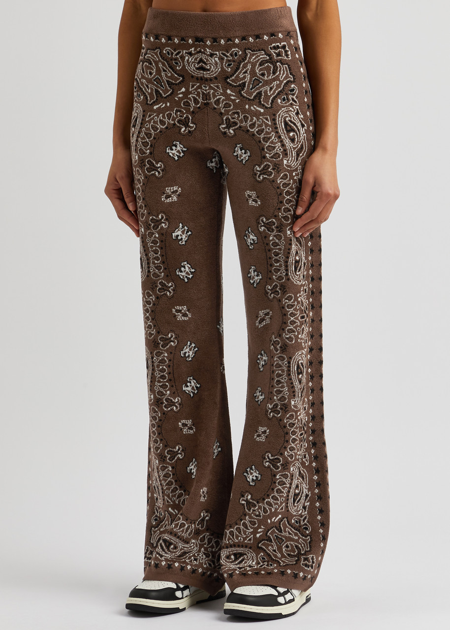 Flared knitted trousers