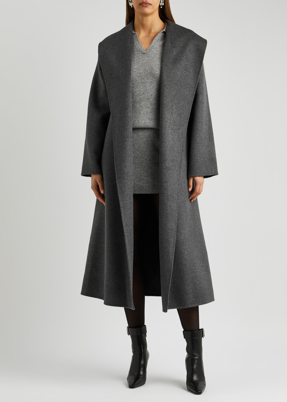 AEXAE Wool-blend wrap coat | Harvey Nichols
