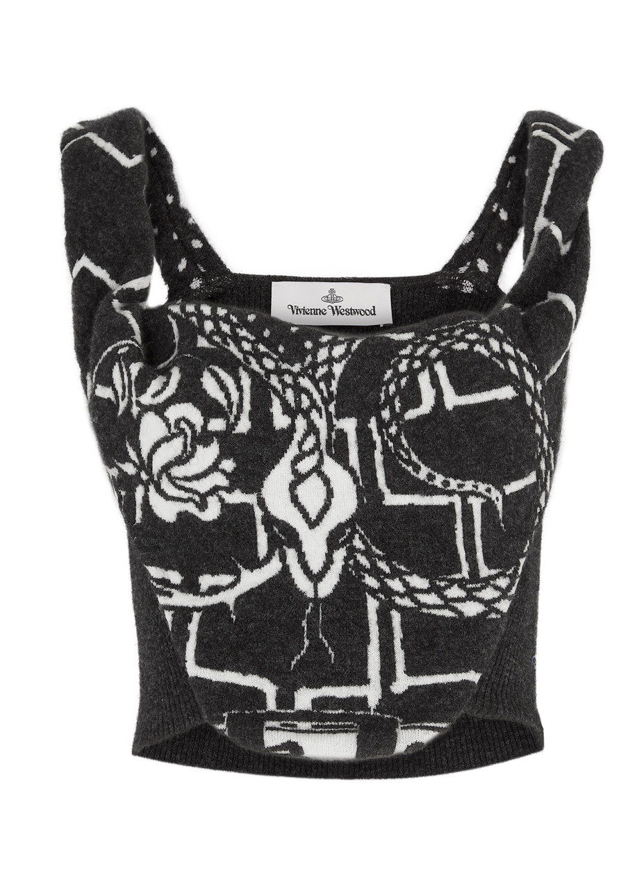 VIVIENNE WESTWOOD Armour intarsia alpaca-blend corset top | Harvey 