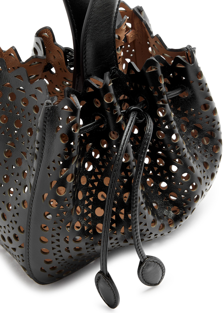 Alaïa - Rose Marie Small Laser-Cut Leather Bucket Bag - Black - One Size - Net A Porter