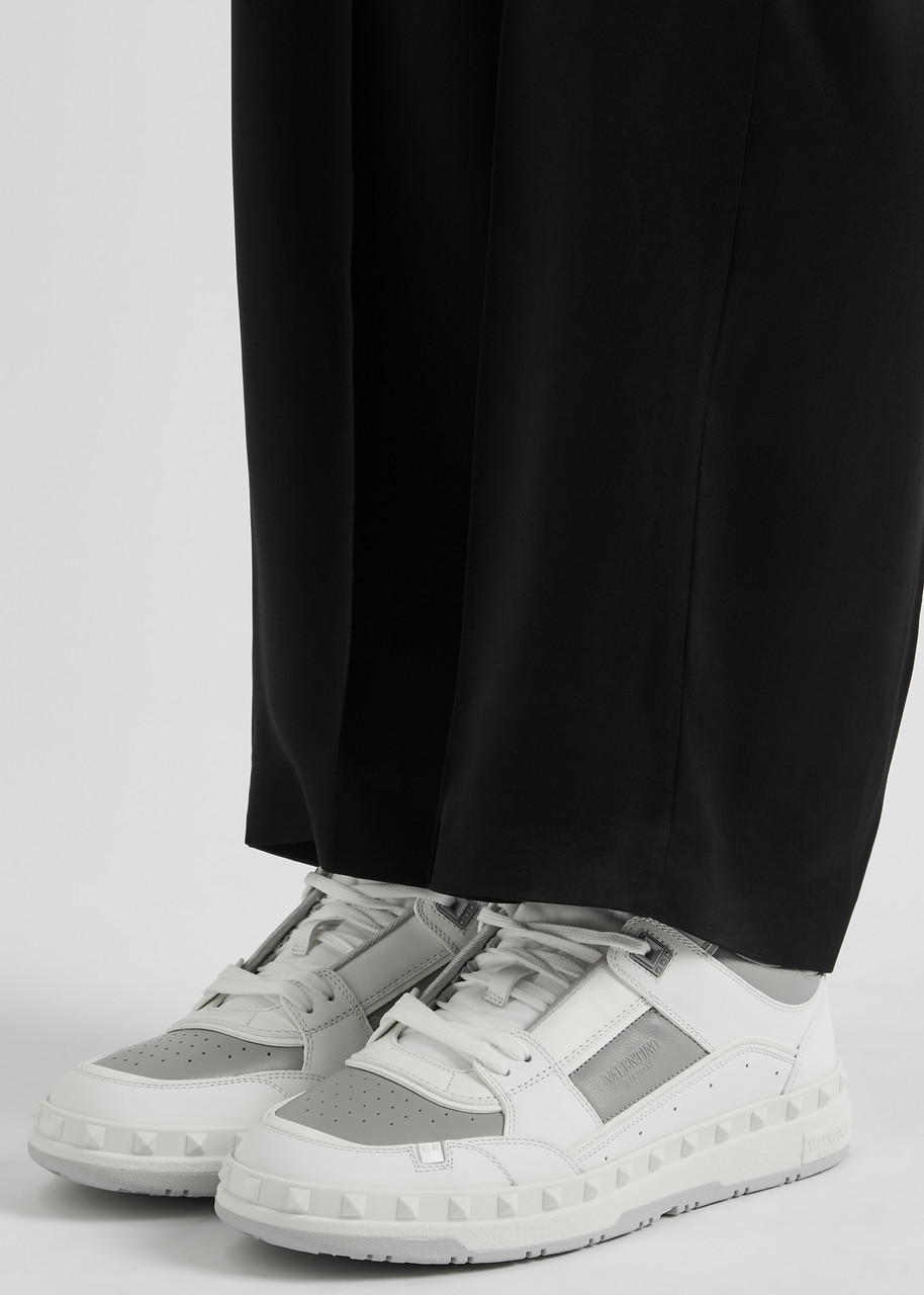 VALENTINO GARAVANI Freedots panelled leather sneakers | Harvey Nichols