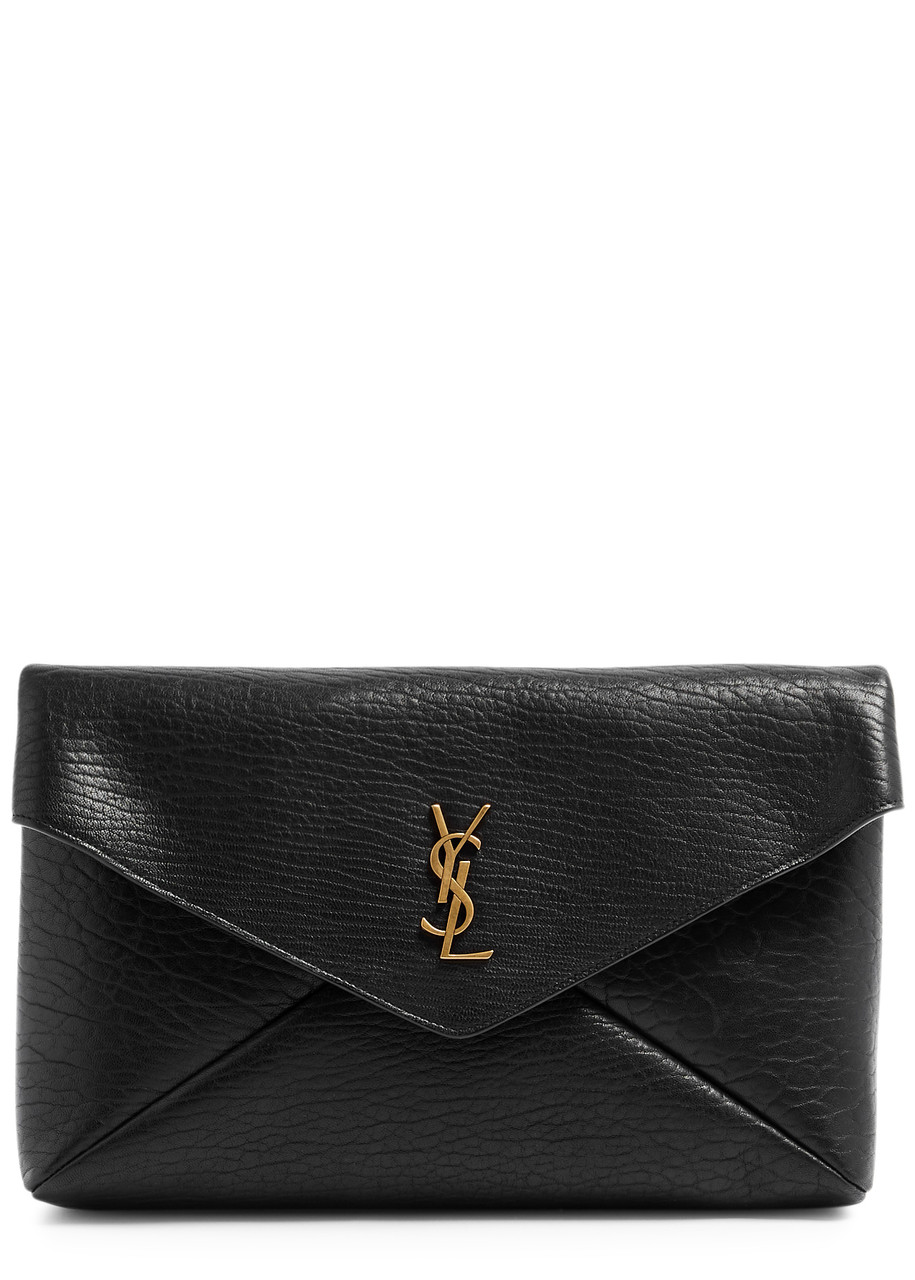 SAINT LAURENT Cassandre grained leather pouch | Harvey Nichols