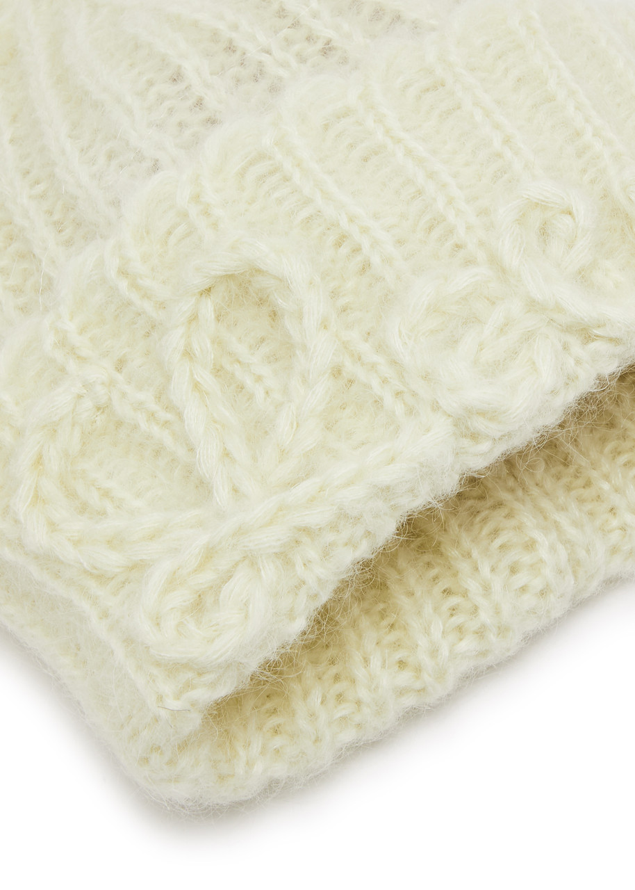 LOEWE Logo-intarsia mohair-blend beanie | Harvey Nichols