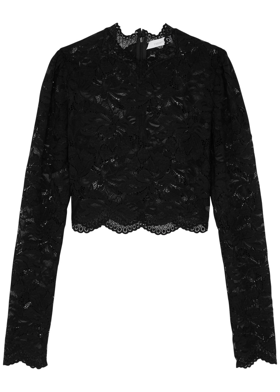 RABANNE Cropped lace top