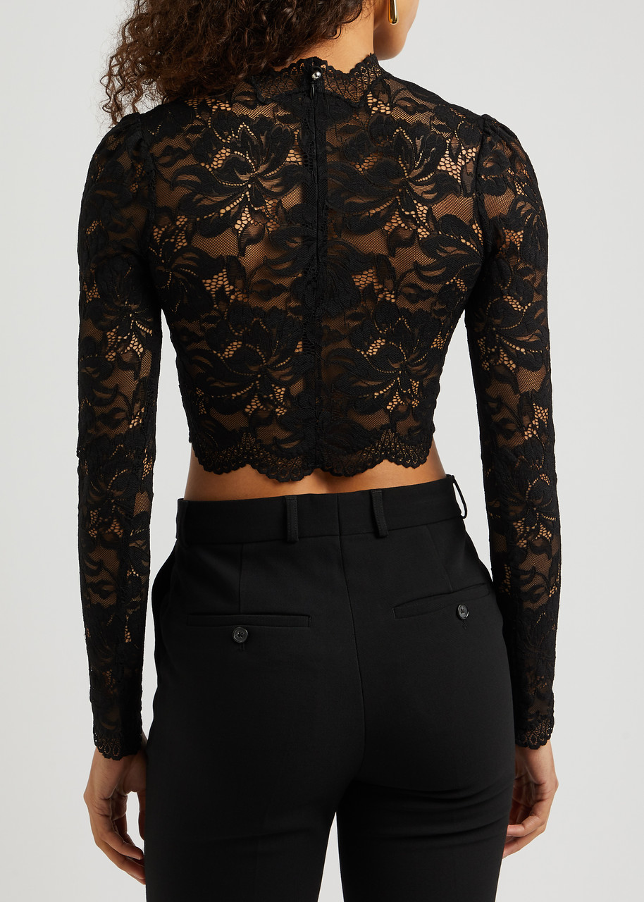 Tシャツ・カットソー RABANNE CROPPED LACE TOP RABANNE Cropped lace top | Harvey Nichols