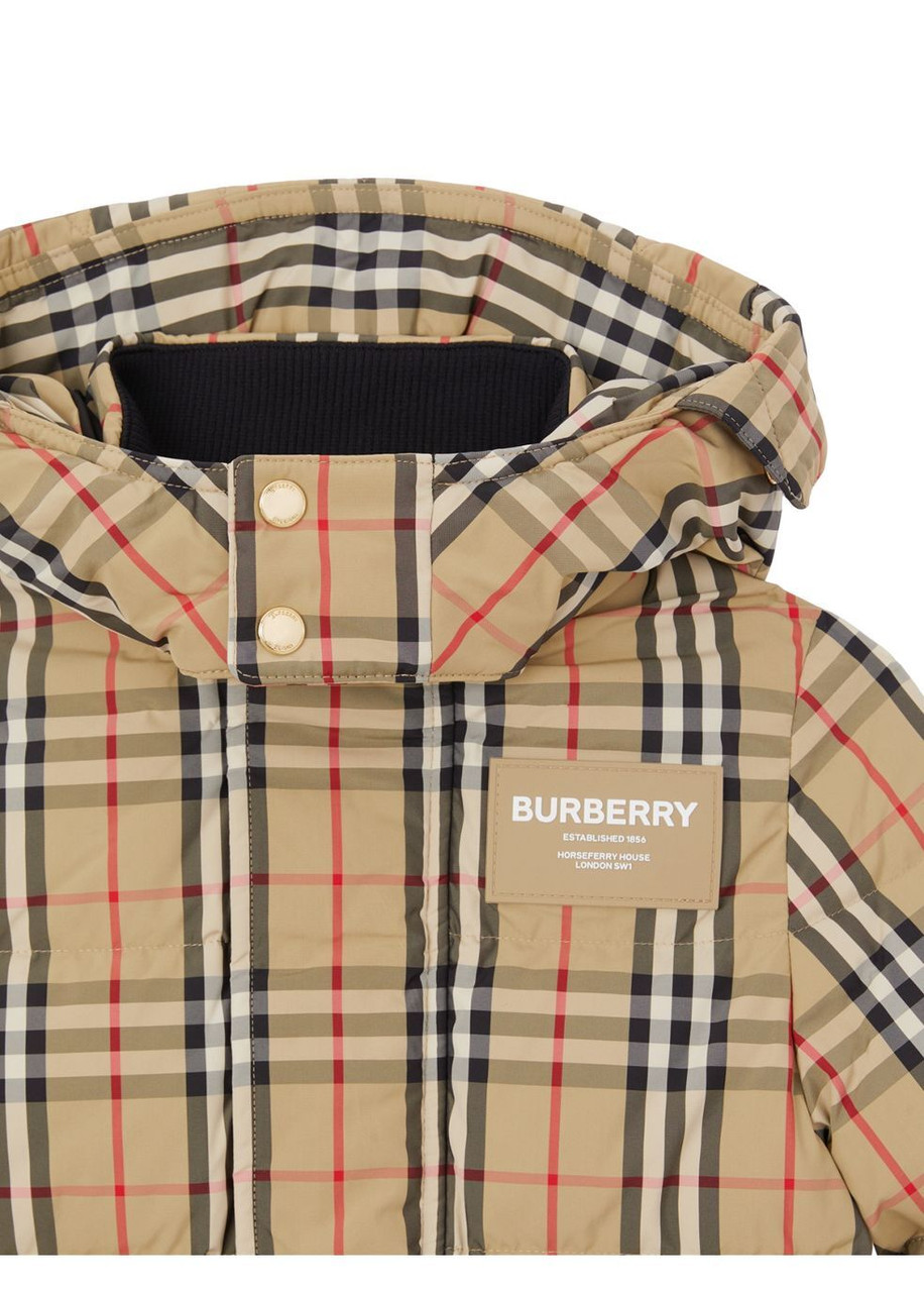 BURBERRY Vintage check nylon hooded puffer coat | Harvey Nichols
