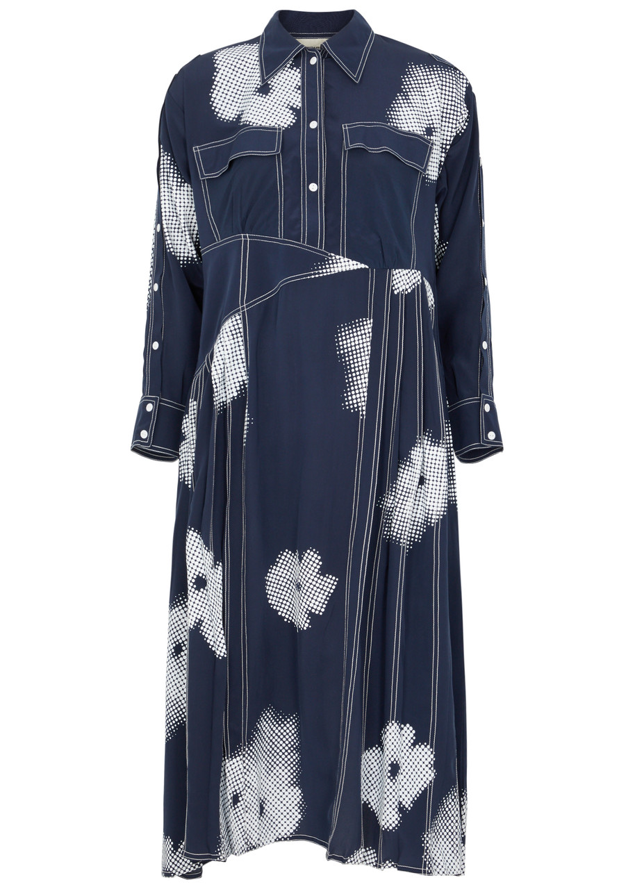 LOVEBIRDS Printed silk midi dress | Harvey Nichols