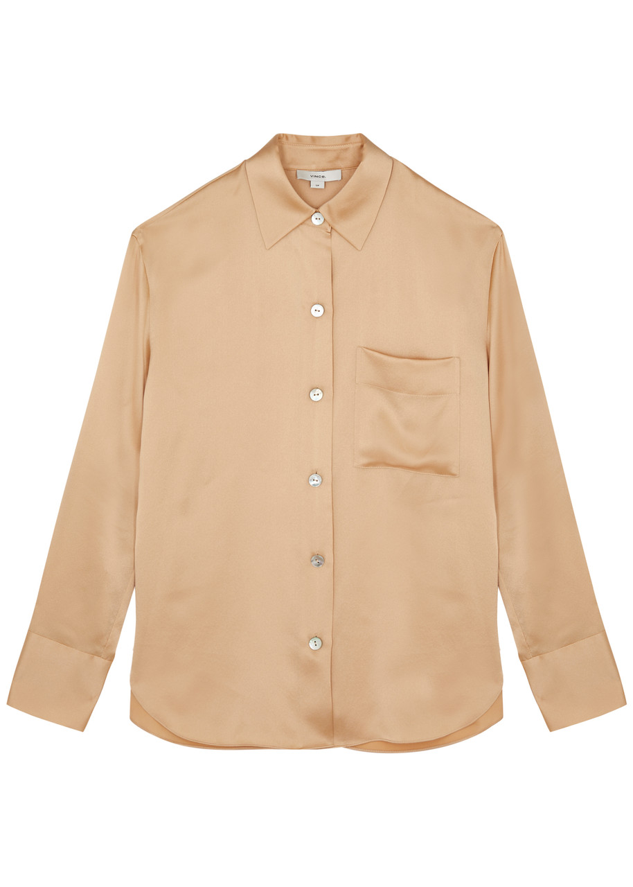 vince satin silk tunic dress