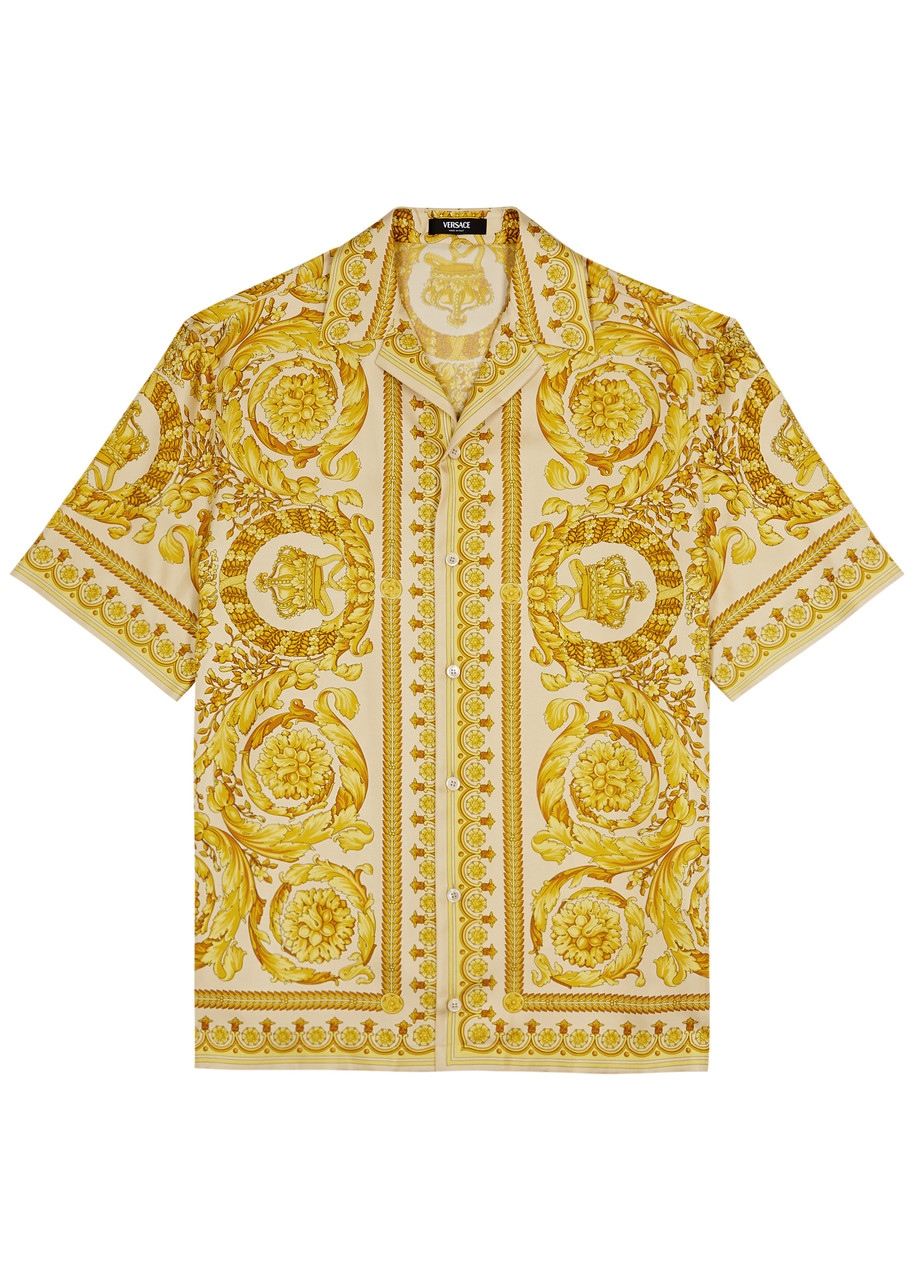 VERSACE Baroque printed silk-twill shirt