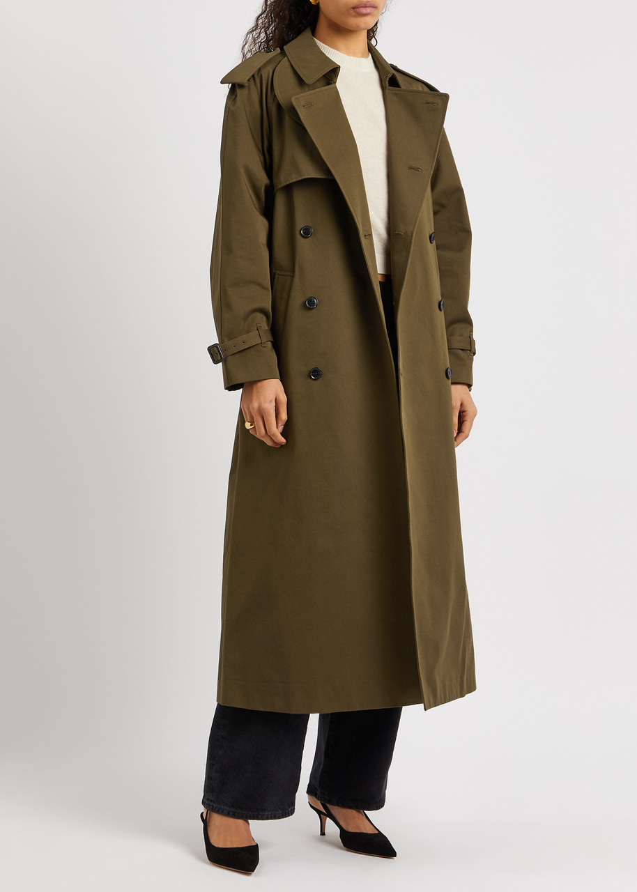 FRAME Double-breasted wool trench coat | Harvey Nichols