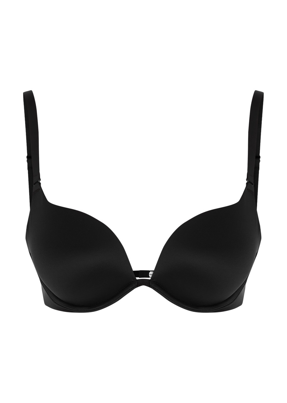 Wolford, Intimates & Sleepwear, Wolford Sheer Logo Full Cup Bra Black  Lace Demi Underwire Unlined Luxury 38d 85d