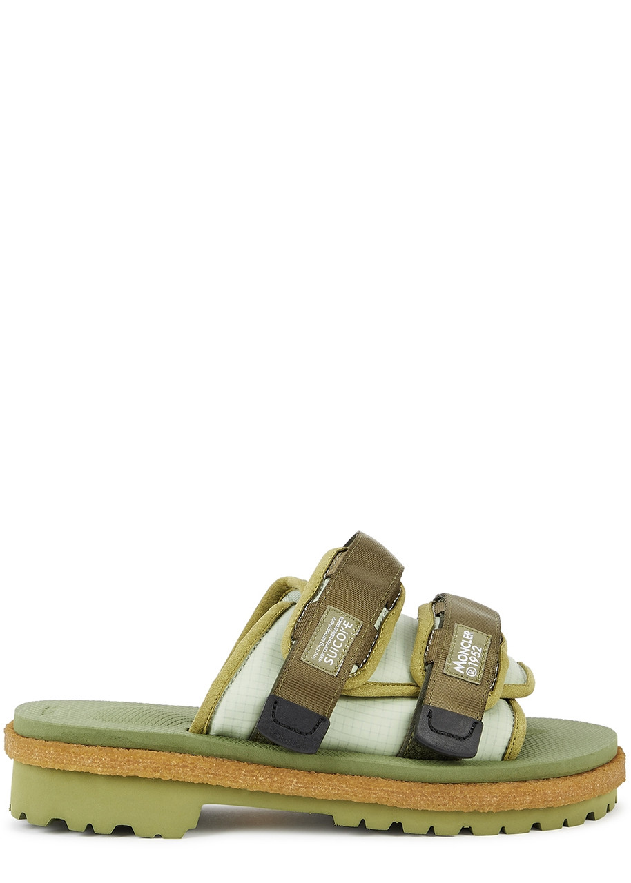 MONCLER 2 Moncler 1952 X Suicoke Moto green nylon sandals | Harvey 