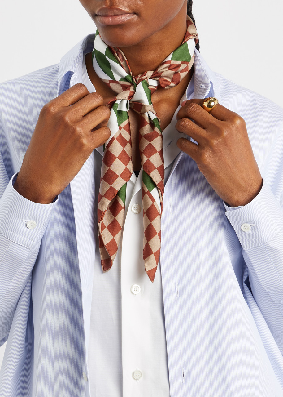 DRIES VAN NOTEN Fresia printed silk scarf | Harvey Nichols