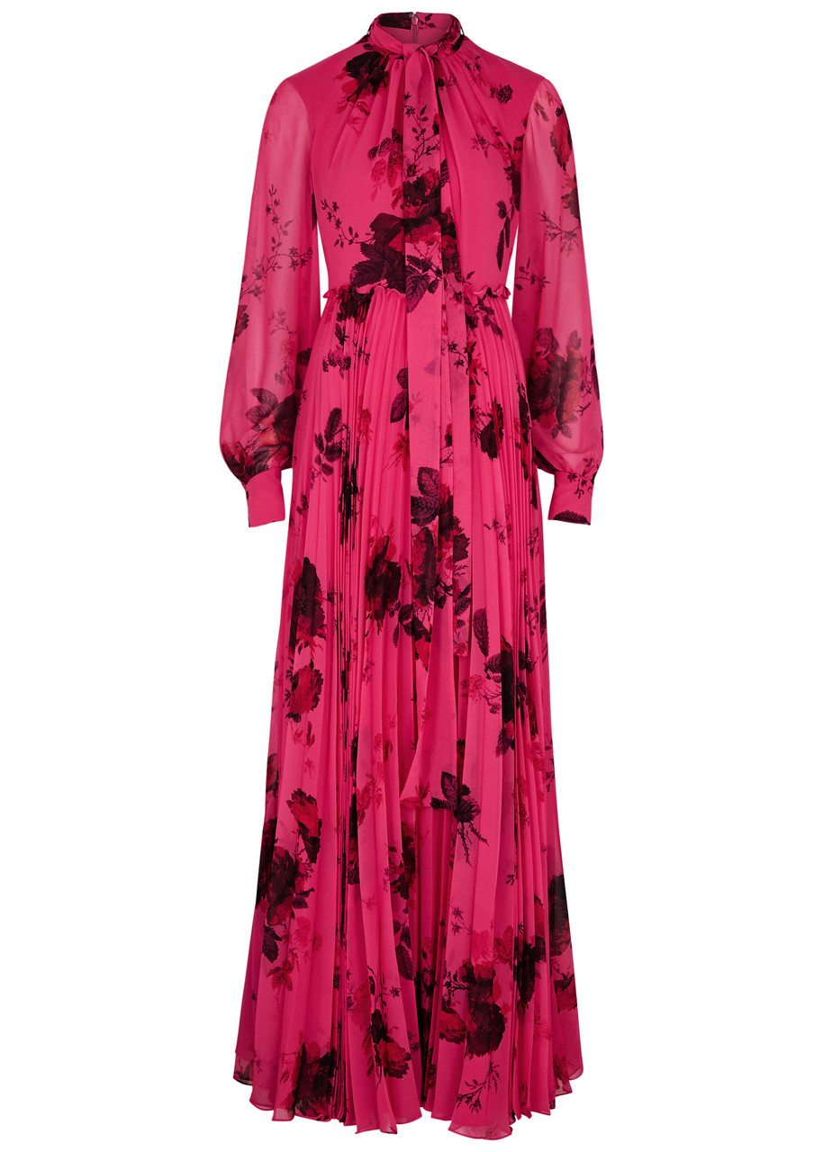 ERDEM Floral-print chiffon gown | Harvey Nichols