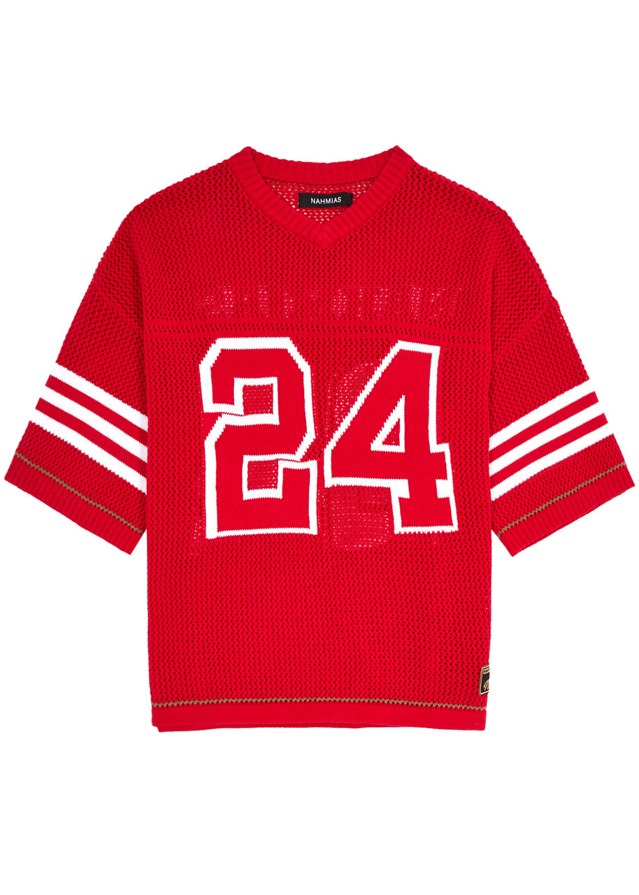 NAHMIAS 24 Football open-knit cotton T-shirt | Harvey Nichols