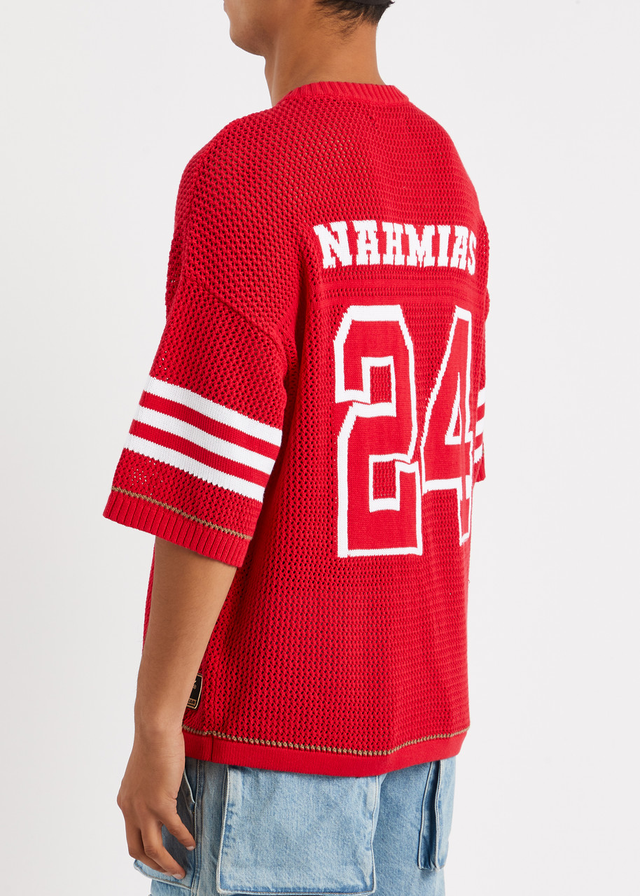 NAHMIAS 24 Football open-knit cotton T-shirt | Harvey Nichols