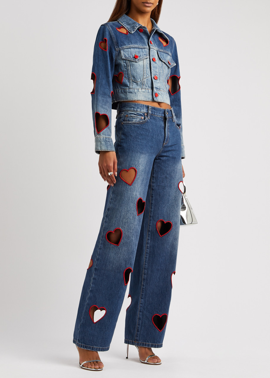 ALICE + OLIVIA Karrie heart cut-out straight-leg jeans | Harvey