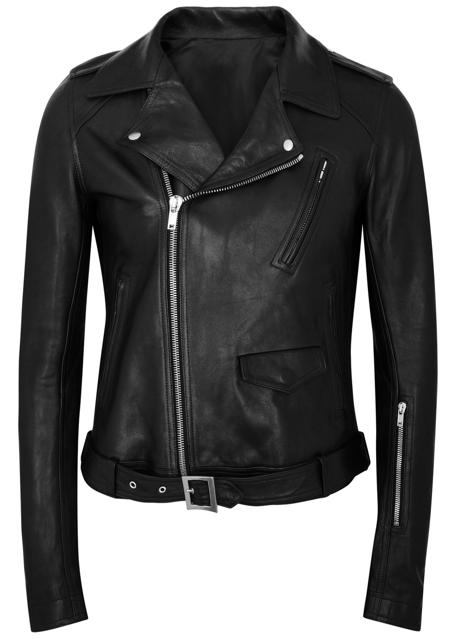 RICK OWENS Leather biker jacket | Harvey Nichols