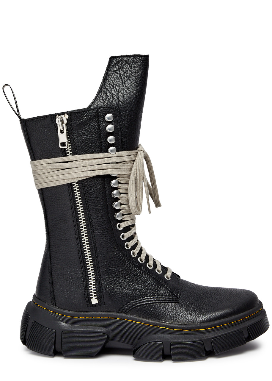 RICK OWENS X Dr. Martens Leather mid-calf boots | Harvey Nichols