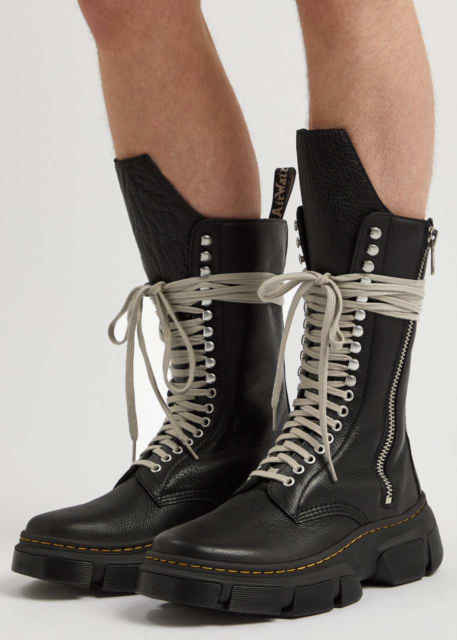 RICK OWENS X Dr. Martens Leather mid-calf boots | Harvey Nichols