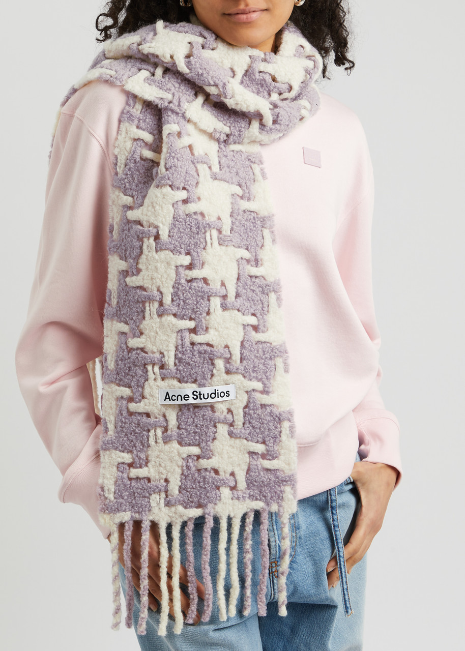 ACNE STUDIOS Houndstooth alpaca-blend scarf | Harvey Nichols