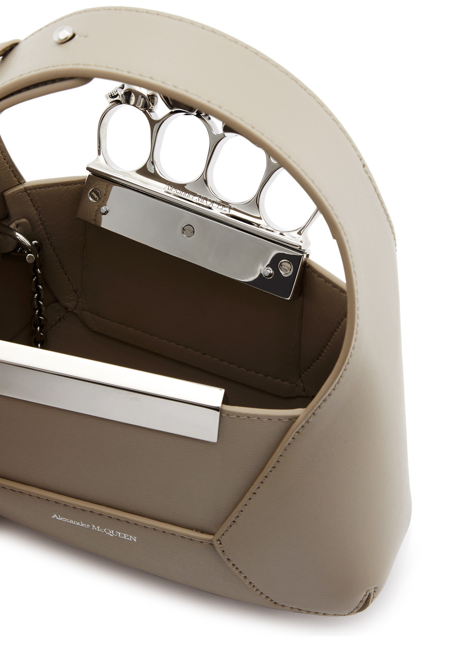 ALEXANDER MCQUEEN The Jewelled Hobo mini leather top handle bag
