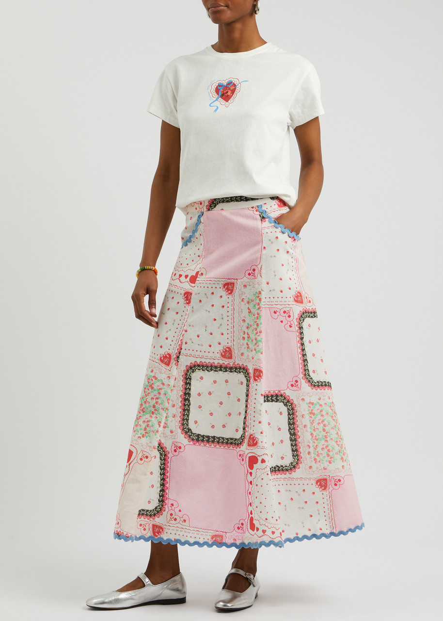 DAMSON MADDER Hyan printed cotton-blend midi skirt | Harvey Nichols