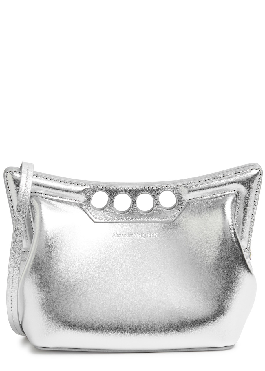 ALEXANDER MCQUEEN The Peak mini metallic leather cross-body bag