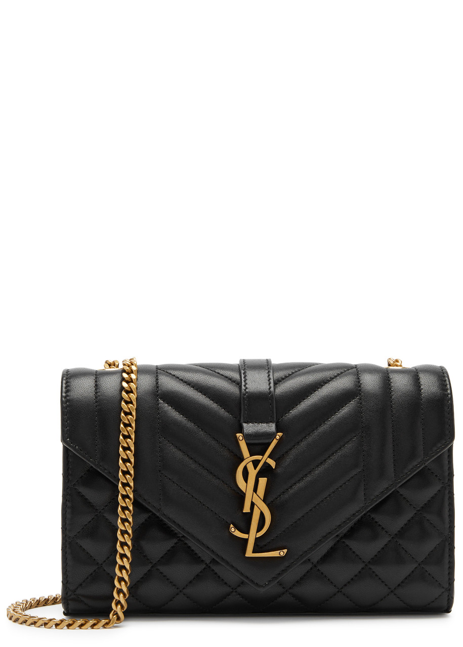 SAINT LAURENT Envelope quilted leather cross-body bag Harvey Nichols