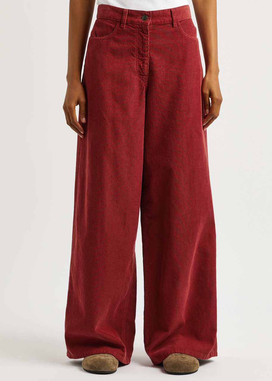 THE ROW Chan wide-leg corduroy trousers | Harvey Nichols