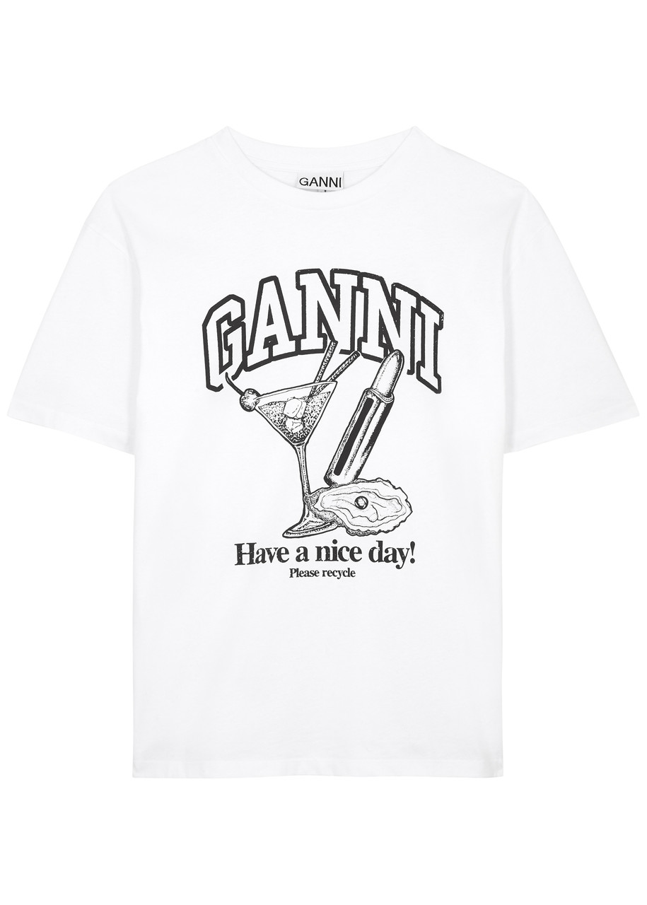 GANNI Tシャツ　2025 GANNI Future Heavy printed cotton T-shirt | Harvey Nichols