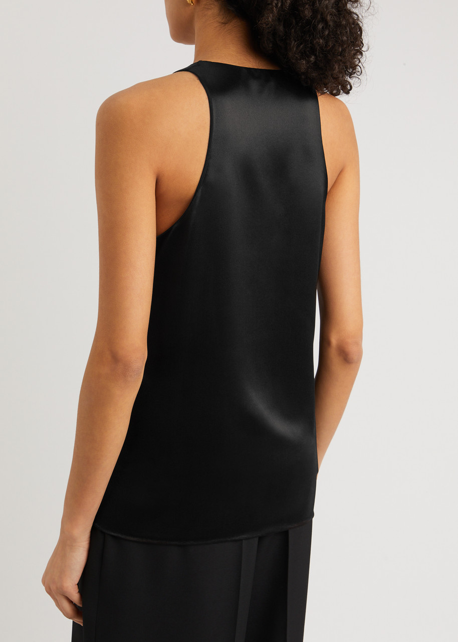 SAINT LAURENT Silk-satin tank | Harvey Nichols
