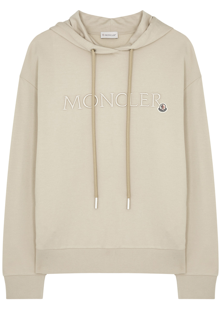 【送料&関税込】Moncler Beige Cotton Sweatshirt MONCLER Logo hooded cotton sweatshirt | Harvey Nichols