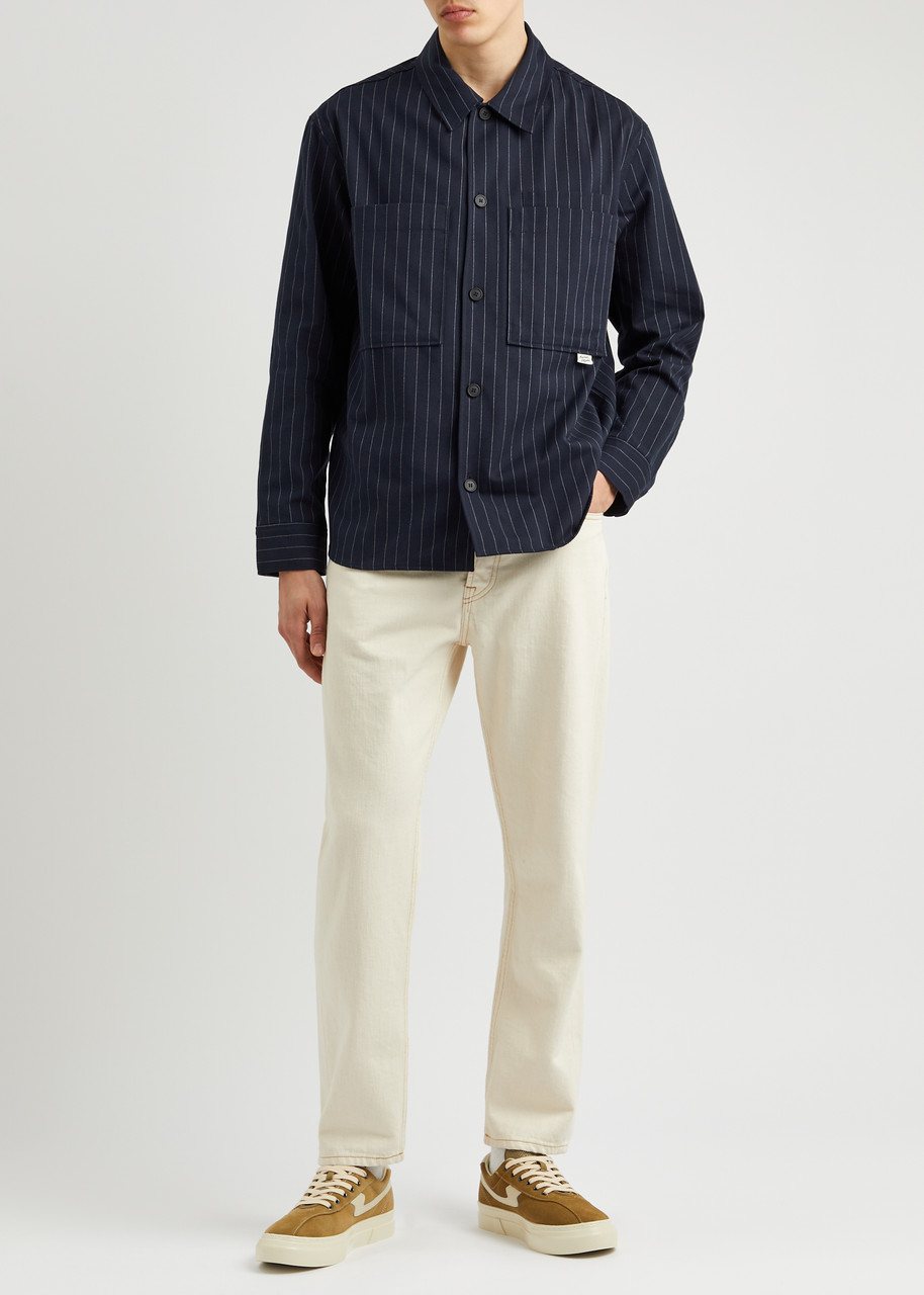 MAISON KITSUNÉ Striped cotton-blend overshirt | Harvey Nichols