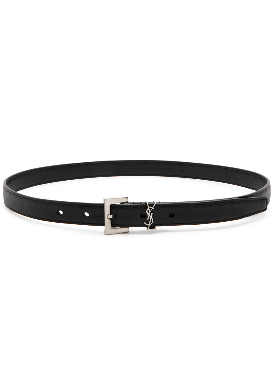 SAINT LAURENT Logo leather belt | Harvey Nichols
