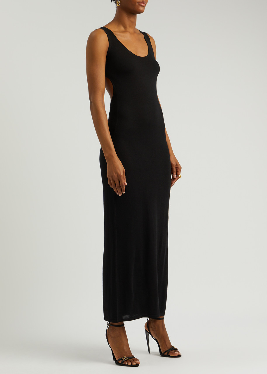 【関税&送料込み】Saint Laurent Open-Back Knitted Dress SAINT LAURENT Open-back knitted maxi dress | Harvey Nichols