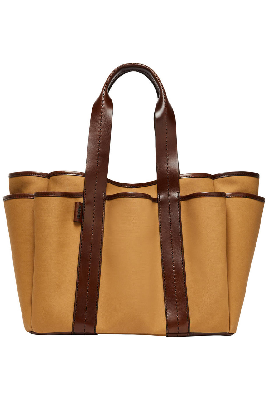 トートバッグ Max Mara Leather Cotton Canvas Giardiniera Mini Handbag Max Mara Sand Canvas Mini Giardiniera Handbag | italist