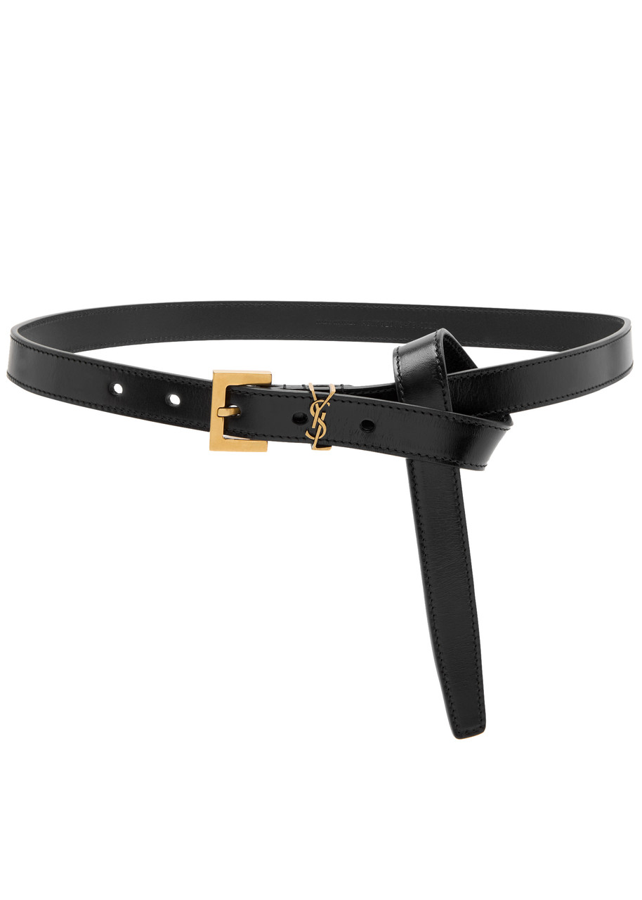 SAINT LAURENT Logo leather belt | Harvey Nichols