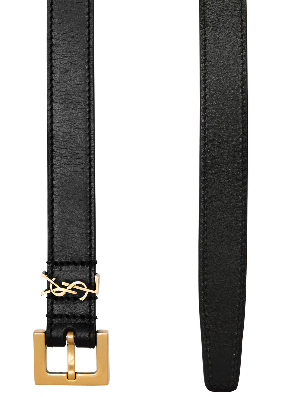 SAINT LAURENT Logo leather belt | Harvey Nichols