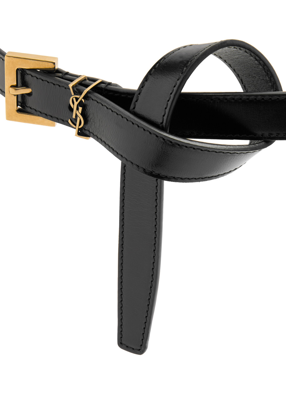 SAINT LAURENT Logo leather belt | Harvey Nichols