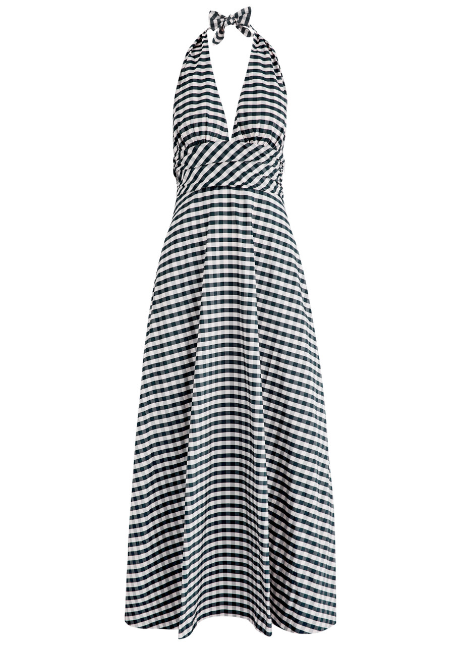 BERNADETTE Marilyn checked taffeta maxi dress | Harvey Nichols