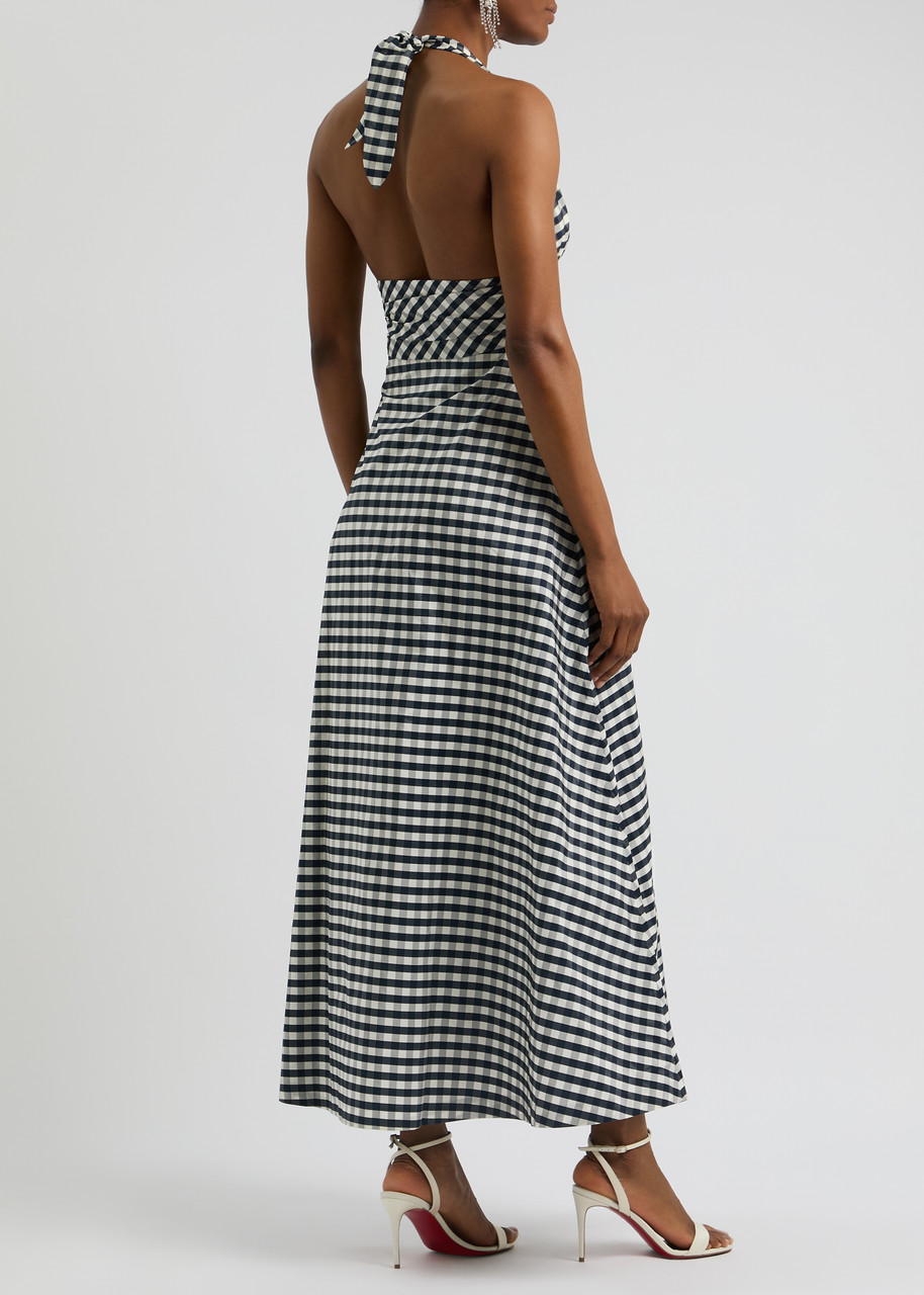 BERNADETTE Marilyn checked taffeta maxi dress | Harvey Nichols