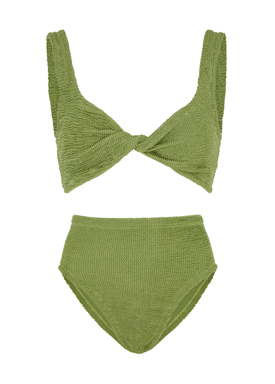 【HUNZA G】+ net sustain gigi seersucker ビキニ HUNZA G Jamie seersucker bikini | Harvey Nichols