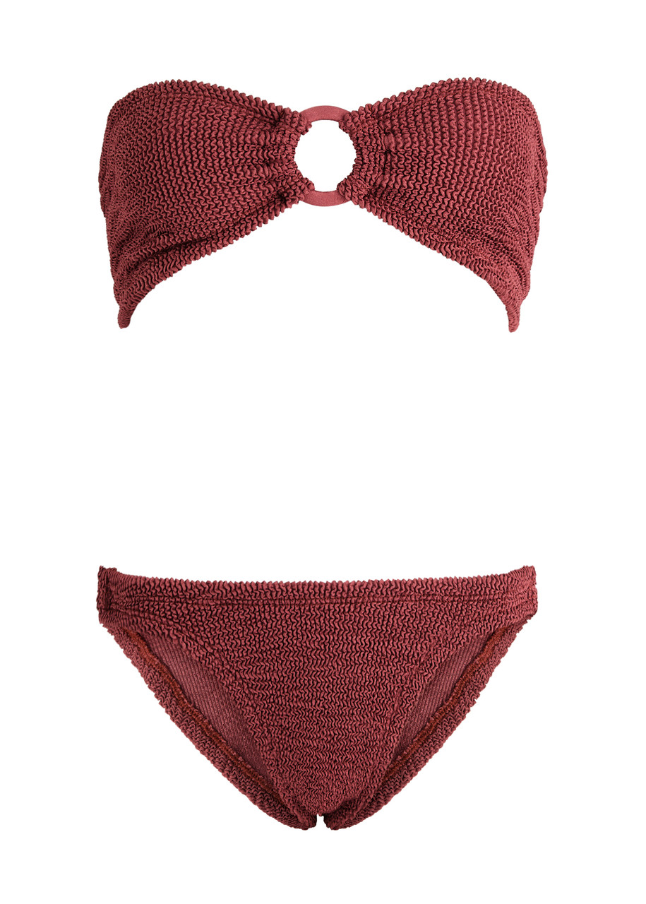 HUNZA G Gloria seersucker bandeau bikini | Harvey Nichols HUNZA G Gloria seersucker bandeau bikini | Harvey Nichols