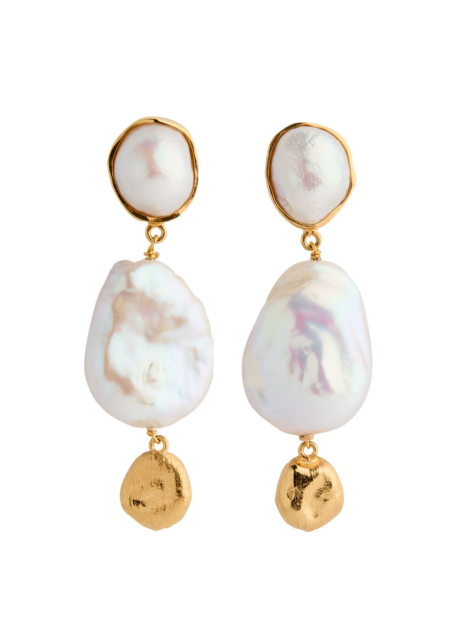 JOANNA LAURA CONSTANTINE Pearl-embellished 18kt gold-plated drop