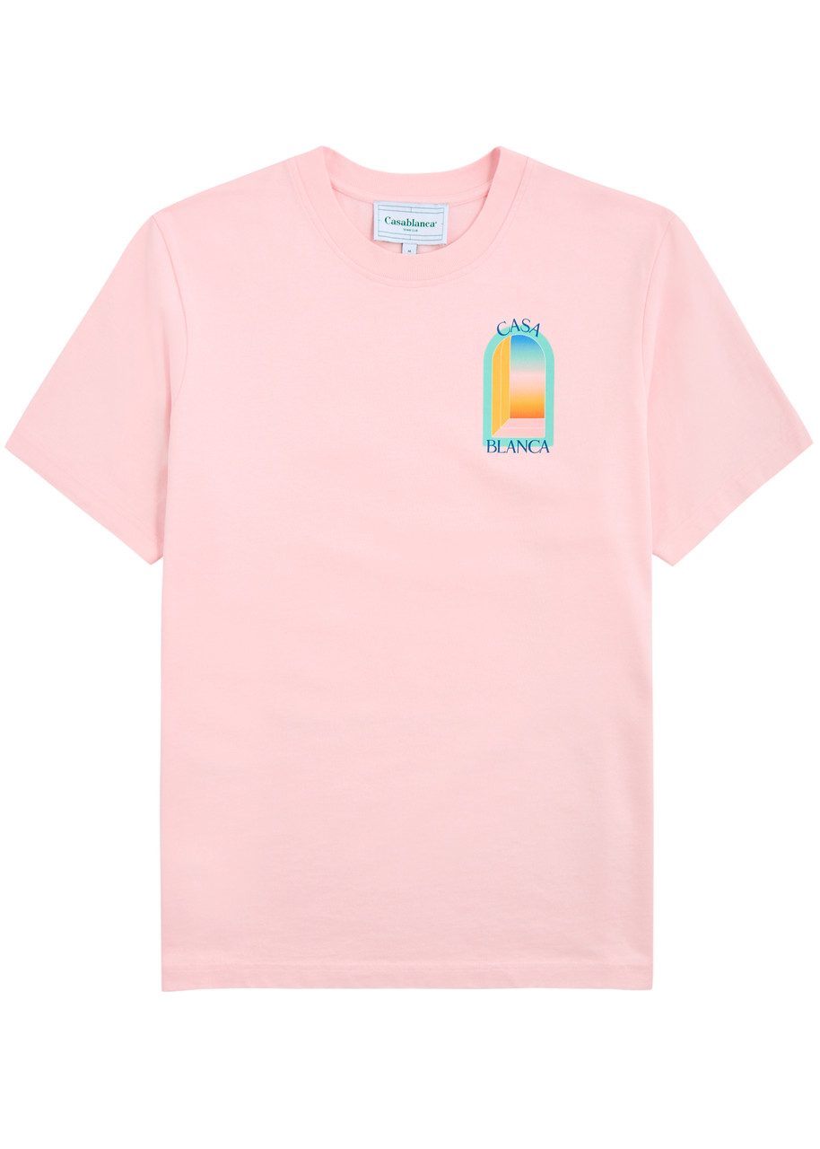 Tシャツ・カットソー CASABLANCA PINK COTTON T-SHIRT CASABLANCA L'Arc Colore printed cotton T-shirt | Harvey Nichols